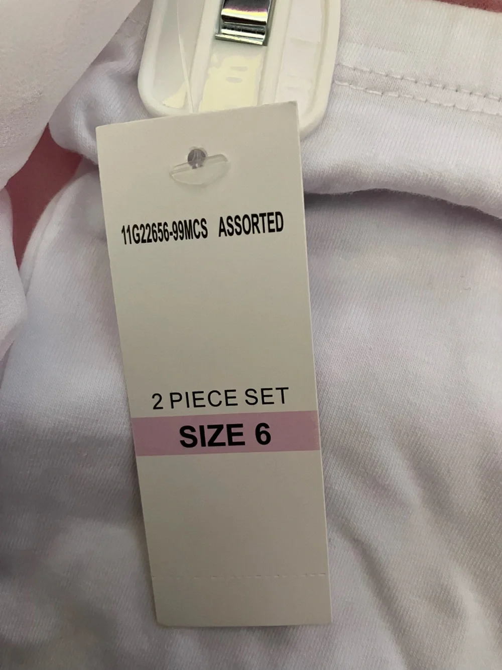 Kids Headquarters Pink & White Floral Tunic Dress with White Leggings size 6.